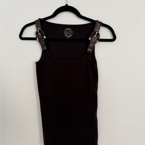 Michael Kors Black Tank Top with Gold Accents